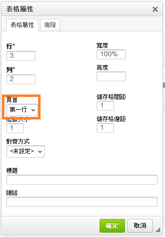 無障礙網頁表格使用TH標籤用法示意圖